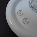 Ear cuff minimalisti in argento a forma di luna con design a mezzaluna regolabile - Orecchino Clip Luna (Argento)