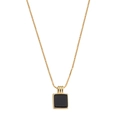 Collana minimalista in oro con ciondolo quadrato in onice nero per le donne - Stile Quadrato Nero (Rame Placcato Oro)