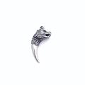 Pendentif dent de loup en acier titane avec finition argentée rétro pour homme - Style B Pendentif Seul (Sans Chaîne)