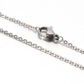 Classic silver stainless steel O-chain necklace with high-quality lobster clasp closure - Steel Color 2mm*44cm