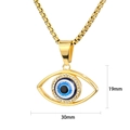 Vergoldete Titanstahl Evil Eye Halskette mit Kristallen und Box-Kette Accessoire - Gold (Nur Anhänger Ohne Kette)
