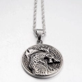 Vintage Viking dragon head pendant necklace in silver stainless steel with rope chain - Dragon Pendant Only (Without Chain)