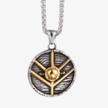 Wikinger-Schild Anhänger-Halskette in Silber und Gold mit Weizenkette für Herren - Anhänger Ohne Kette