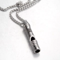 Retro stainless steel whistle pendant necklace with Celtic knot engraving and twist chain - Pendant Only (Without Chain)