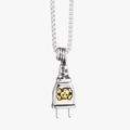 Totenkopf-Stecker Halskette im Punk-Stil mit Silber-Finish und goldenem Totenkopf-Detail - Anhänger Ohne Kette