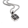 Collana con ciondolo bussola vichinga in acciaio inossidabile con catena box da uomo - Pendente a Bussola Quadrata Solo (Senza Catena)