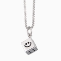 Hip hop style silver stainless steel necklace with smiley face dice pendant for couples - Lucky Smiley Dice Pendant Only (Without Chain)