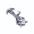 Vintage stainless steel bull head guitar pendant with punk rock star design for men - Bull Horn Style (Pendant Only)