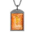 Colgante Thangka Jambhala tibetano vintage de acero inoxidable con cadena plateada - Estilo A Colgante Y Cadena / 60CM