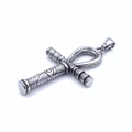 Colgante vintage de cruz Ankh egipcia y ojo de Horus en acero inoxidable oxidado - Colgante Individual (Sin Cadena)