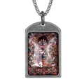 Collar con colgante Mahakala Thangka de acero inoxidable retro con cadena de plata vieja - Estilo B Con Cadena Estándar