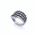 Retro punk gothic skeleton hand ring in antique silver finish for men and women - US 8 / Antique Silver