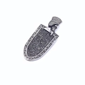 Detail of vintage shield pendant with black zircons and carved ancient warrior portrait - Pendant Only (No Chain)