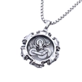 Pendentif crâne à engrenages steampunk en acier argenté mat avec chaîne à mailles box - Pendentif Avec Chaîne Box