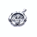 Retro steampunk mechanical gear skull pendant in vintage silver stainless steel finish - Single Pendant (No Chain)
