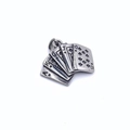 Macro detail of royal flush poker pendant in retro silver finish for hip hop necklace - Small Pendant Only (Without Chain)