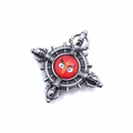 Colgante vajra cruzado de acero inoxidable retro con diseño de ojo de sabiduría unisex - Solo Colgante (Sin Cadena) / Estilo de Ojo Rojo