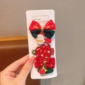 Christmas snowman bow hair clips set for kids with red holiday festive decorations - Christmas Snowman Style