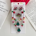 Kids Christmas jewelry set with beaded necklace bracelet and enamel stocking pendant - 3-Christmas Tree