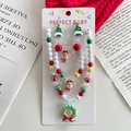 Christmas jewelry set for kids with reindeer and Christmas tree beads on white card - 6-Christmas Wreath