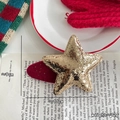 Diadema de Navidad con estrella de lentejuelas doradas y terciopelo rojo para fiestas - 3-Clip Estrella Paillettes Rojo