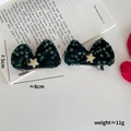 Pinzas para el pelo con lentejuelas verdes y lazos para peinados navideños infantiles - Pinza de Pelo Lazo Estrella de Lentejuelas Verde