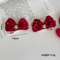 Par de lazos festivos rojos con lentejuelas y estrellas doradas con clips para niñas - Pinza de Pelo Lazo Estrella de Lentejuelas Roja