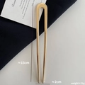 Polished golden U-shaped metal hair pin for buns, 15cm length and 21g weight - Approx 15cm / 1-Gold