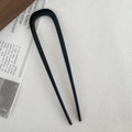 Forcina per capelli a U nera lucida minimalista per chignon eleganti e stile moderno - Consistenza Nera Lucida / 7-Nero Grande