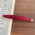 Pasador de pelo minimalista en acetato rojo vino con letras doradas elegantes - Rojo Vino