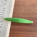 Minimalist bright emerald green acetate hair clip with gold metal clasp on book - 6-Emerald Green