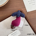 Cute pink eggplant plush hair clip for girls, handmade forest style accessory 8cm - 12-Eggplant Hair Tie
