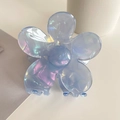 Pince à cheveux fleur bleu clair irisé en acrylique de qualité pour femmes - Gris Bleu
