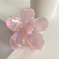Rosafarbene irisierende Acryl-Blumen-Haarklammer für elegante Frisuren im Korea-Stil - Rosa