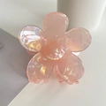 Rosafarbene schillernde Haarklammer in Blumenform mit Perlmuttglanz für Damen - Pomelo Pink