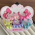 Juego de cinco lindos lazos para el pelo con puntos de colores para niñas - Estilo Lazo