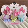 Pack de 5 gomas de pelo para niños con cuentas de corazones y lunares de colores - Estilo Corazón