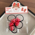 Red heart polka dot hair ties set for girls with elastic band and resin charms - Heart (5 Pieces/Pack) / Red Polka Dot