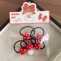 Five-piece red polka dot star hair ties for girls with elastic black bands and packaging - Star (5 Pieces/Pack) / Red Polka Dot