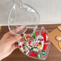Heart-shaped gift box with Christmas themed kids jewelry set including beads and clips - Candy Cane