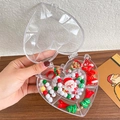 Christmas jewelry set for kids with Santa Claus charms in a heart-shaped storage box - Santa Claus