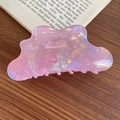 Iridescent mermaid pink cloud hair claw clip with a pearlescent aurora finish - Purple Cloud