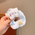 Plush Cinnamoroll hair scrunchie in light blue with handmade 3D character design - Cartoon Puppy Style(X888) / Light Blue