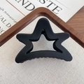 Matte black star-shaped hair claw clip with frosted texture for thick hair - Matte Black