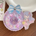 Coffret de faux ongles thème lapin cartoon avec accessoires de fleurs violettes - Fleur Violette