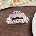 Pince à cheveux nuage avec motif léopard rose et ruban à carreaux décoratif - Nuage Léopard (X679-6)