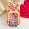 Kids' Lunar New Year press-on nails with cartoon heart, strawberry, and rainbow patterns - Snowman Series (2)