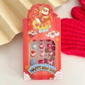 Chinese New Year kids press-on nails set with red festive koi and fortune god packaging - Butterfly Series (3)