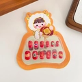 Chinese New Year press-on nails set featuring red and gold lucky character designs - 4-Yellow Ingot