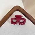 Elegante pinza per capelli rossa opaca con design geometrico a forma di occhiali - Rosso